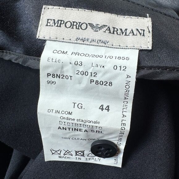 Italian Designer Emporio Armani Silk Blend Black Skirt | EU 44 US 8/Medium - Picture 11 of 12